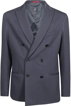 FAY Jassen, Heren, Blauw, M, Katoen, Double Breasted Jacket