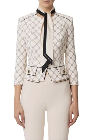 Elisabetta Franchi Jassen, Dames, Wit, L, Light Jacket