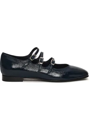 Carel Schoenen, Dames, Blauw, 38 EU, Leer, Blauwe Patent Mary Jane Ballerina`s