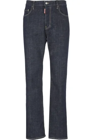 Dsquared2 Jeans, Heren, Blauw, XL, Katoen, Blauwe katoenen jeans met logo patch