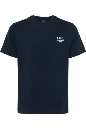 A.P.C. Tops, Heren, Blauw, L, Katoen, Standard Rue Madame T-Shirt