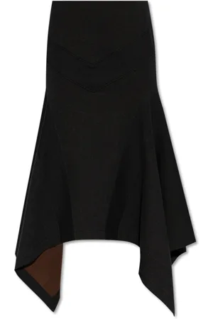 The Attico Rokken, Dames, Zwart, XS, Katoen, Logo Asymmetrische Katoenen Rok