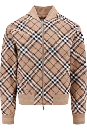 Burberry Jassen, Heren, , M, Polyester, Geborduurde Bomberjack van Polyestermix