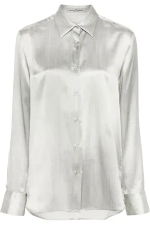 ERMANNO SCERVINO Blouses & Shirts, Dames, Grijs, M, Katoen, Casual Katoenen Overhemd