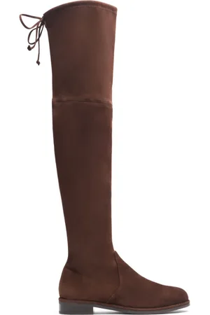 Stuart Weitzman Schoenen, Dames, Bruin, 37 EU, Suède, Opvallende Over-de-Knie Laars