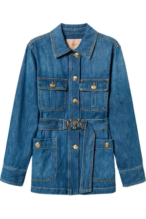 Twin-Set Jassen, Dames, Blauw, S, Denim, Denim Safari Jas