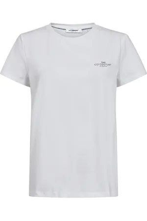 Co`Couture Tops, Dames, Wit, XS, Katoen, Logo Tee T-Shirt