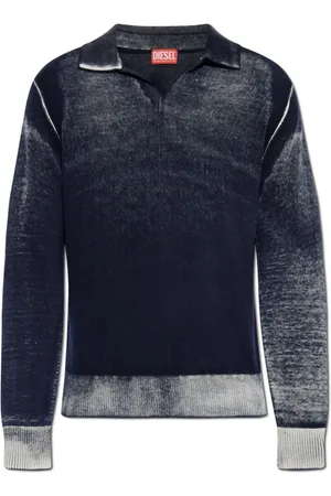 Diesel Truien, Heren, Blauw, S, Katoen, V-hals Truien