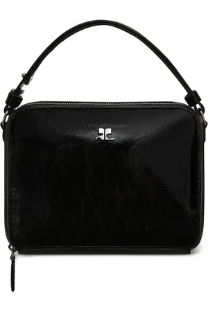 Courrèges Tassen, Dames, Zwart, ONE Size, Leer, Cloud Naplack Leren Kettingtas