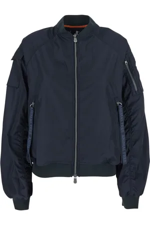 save the duck Jassen, Dames, Zwart, S, Blauw-zwarte bomberjack met logopatch