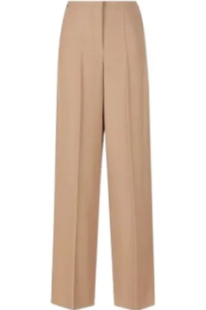 Fendi Broeken, Dames, , S, Wol, High Waist Wollen Broek
