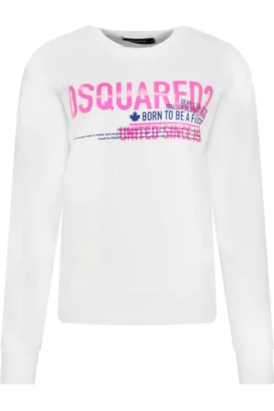 Dsquared2 Sweatshirts & Hoodies, Dames, Wit, S, Katoen, Logo Sweatshirt