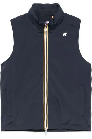 K-Way Jassen, Heren, Blauw, L, Blauwe Jas met Verborgen Capuchon