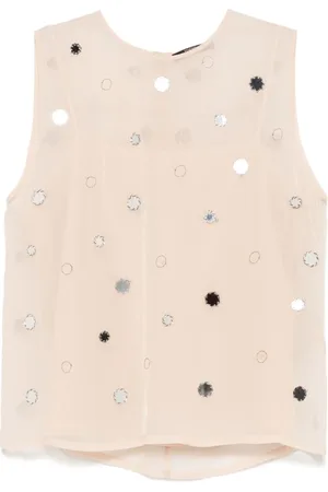 SEVENTY BY SERGIO TEGON Tops, Dames, , L, Natuurlijke Geborduurde Top