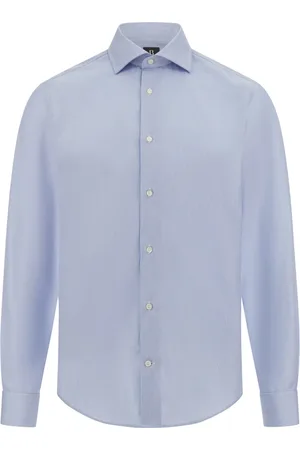 Boggi Milano Overhemden, Heren, Blauw, XL, Katoen, Ultimate Non-Iron Overhemd