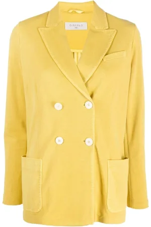 Circolo Jassen, Dames, Geel, L, Katoen, Double-breasted Blazer