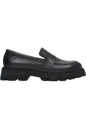 Estro Schoenen, Dames, Zwart, 40 EU, Leer, Zwarte leren loafers