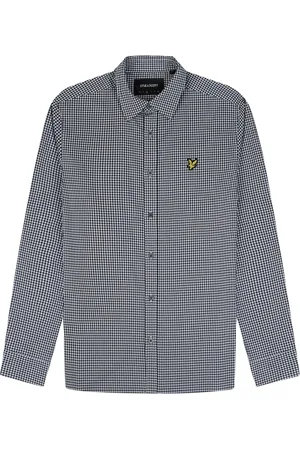 Lyle & Scott Overhemden, Heren, Blauw, S, Katoen, Geruit Shepherd Overhemd