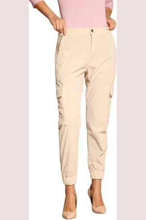 Masons Broeken, Dames, , L, Velvet Cargo Broek Relaxed Fit