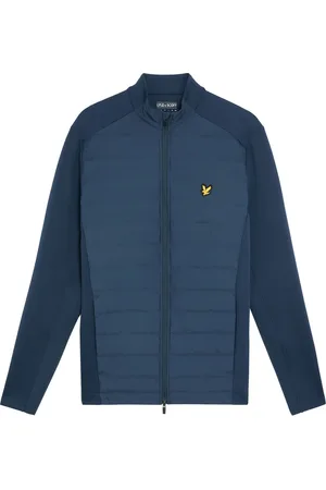 Lyle & Scott Jassen, Heren, Blauw, XS, Polyester, Hybride Gewatteerde Golfjas met Volledige Rits