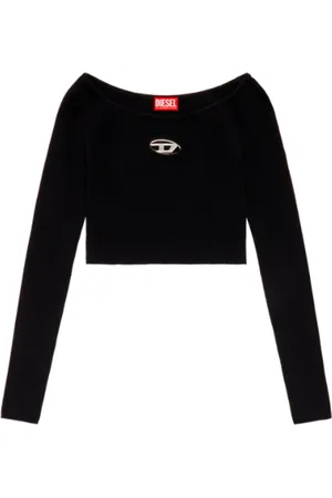 Diesel Tops, Dames, Zwart, M, Katoen, Longsleeve Top