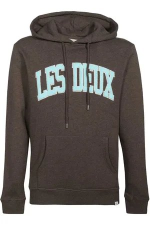 Les Deux Sweatshirts & Hoodies, Heren, Grijs, S, Katoen, Hooded katoenen sweatshirt