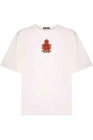 Dolce & Gabbana Tops, Heren, Roze, S, Katoen, Casual Katoenen T-Shirt in Zwart