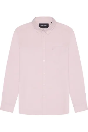 Lyle & Scott Overhemden, Heren, Roze, S, Katoen, Tonal Eagle Plain Oxford Shirt