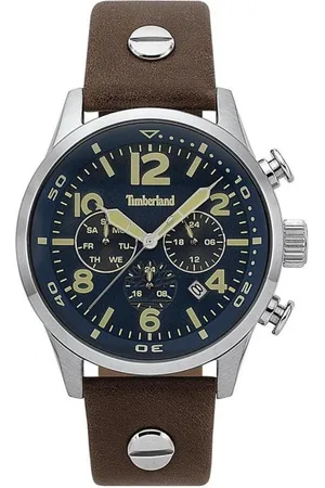 Timberland Accessoires, Heren, Bruin, ONE Size, Leer, Quartz horloge met leren band