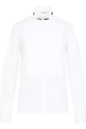 Brunello Cucinelli Blouses & Shirts, Dames, Wit, S, Katoen, Elegante Blouse