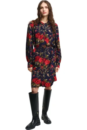GANT Kleedjes, Dames, Veelkleurig, M, Jurk met rozenprint