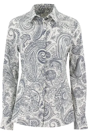 Etro Blouses & Shirts, Dames, Wit, M, Katoen, Stretch Katoenen Blouse