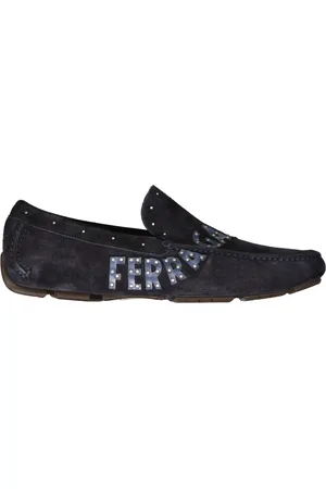 Salvatore Ferragamo Schoenen, Heren, Blauw, 40 EU, Leer, Blauwe Loafer Andren Stijl