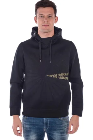 Emporio Armani Sweatshirts & Hoodies, Heren, Zwart, XL, Sweatshirt Hoodie
