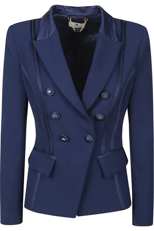 Elisabetta Franchi Jassen, Dames, Blauw, XS, Polyester, Essential Lichtgewicht Jas