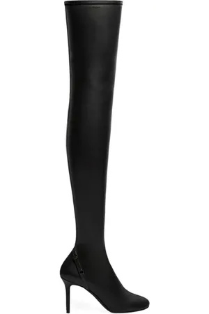Courrèges Schoenen, Dames, Zwart, 37 EU, Leer, Dijhoge Stiletto Laarzen tot Over de Dij
