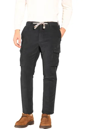 Masons Broeken, Heren, Blauw, XS, Katoen, Marineblauwe Cargo Broek Carrot Fit