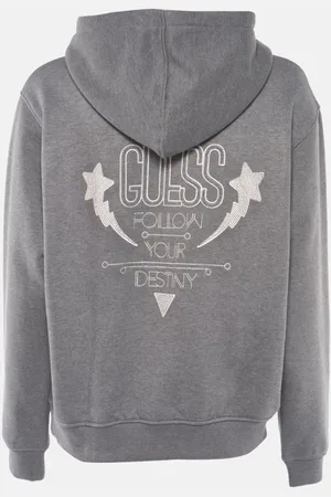 Guess Sweatshirts & Hoodies, Heren, Grijs, M, Katoen, Shiny Cord Hoodie