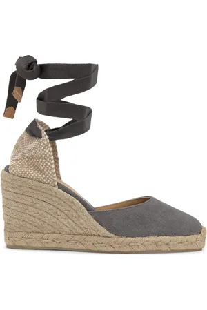 Castaner Schoenen, Dames, Grijs, 35 EU, Katoen, Alpargata MET 9 CM Sleehak