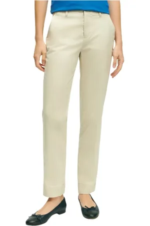 Brooks Brothers Broeken, Dames, , M, Katoen, Garment Washed Stretch Cotton Chinos