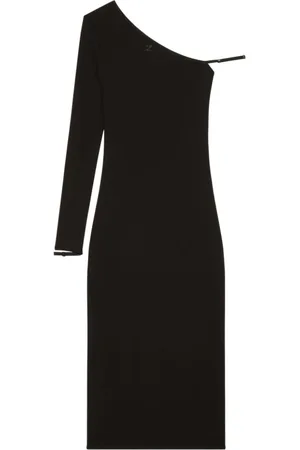 Courrèges Kleedjes, Dames, Zwart, L, Off-Shoulder Jurk