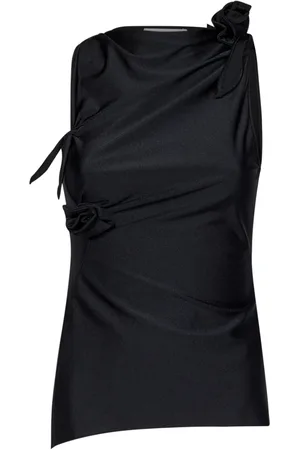 COPERNI Tops, Dames, Zwart, M, Zwart Bloem Knoop Topwear