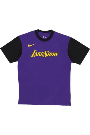 Nike Tops, Heren, Paars, XS, Katoen, City Edition Lakers Tee Paars