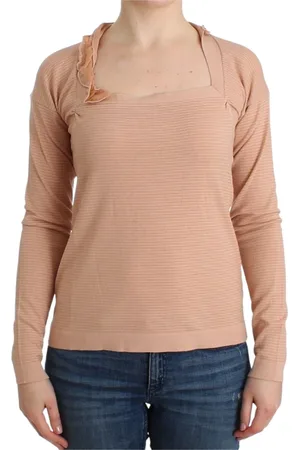 ERMANNO SCERVINO Truien, Dames, Oranje, M, Wol, Gestreept wollenmix trui