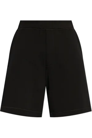 Dsquared2 Korte broeken, Heren, Zwart, S, Katoen, Katoenen Shorts met Gedrukt Logo