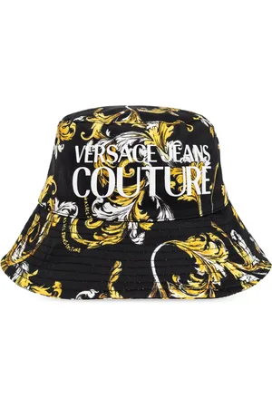 VERSACE Accessoires, Dames, Zwart, S, Katoen, Hoed met barokpatroon