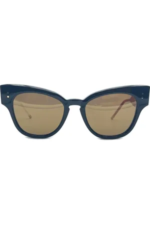 Thom Browne Accessoires, Dames, Blauw, ONE Size, Cateye Zonnebril