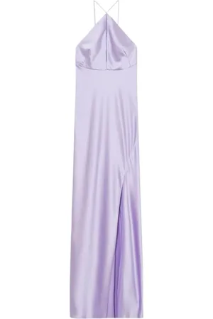 Patrizia Pepe Kleedjes, Dames, Paars, S, Polyester, Lila lingerie jurk met glanzende details