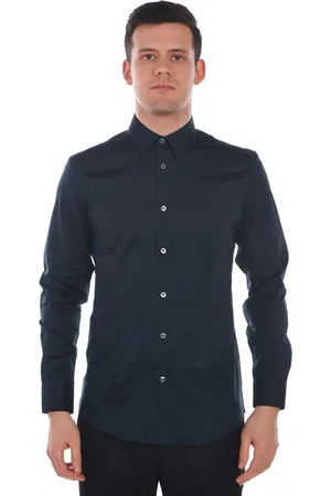 D.A. Daniele Alessandrini Overhemden, Heren, Blauw, XS, Katoen, Blouses Shirts