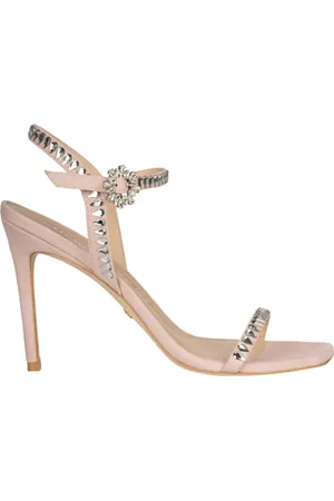 Stuart Weitzman Schoenen, Dames, , 38 EU, Suède, Gemcut Sandalen met Hoge Hak
